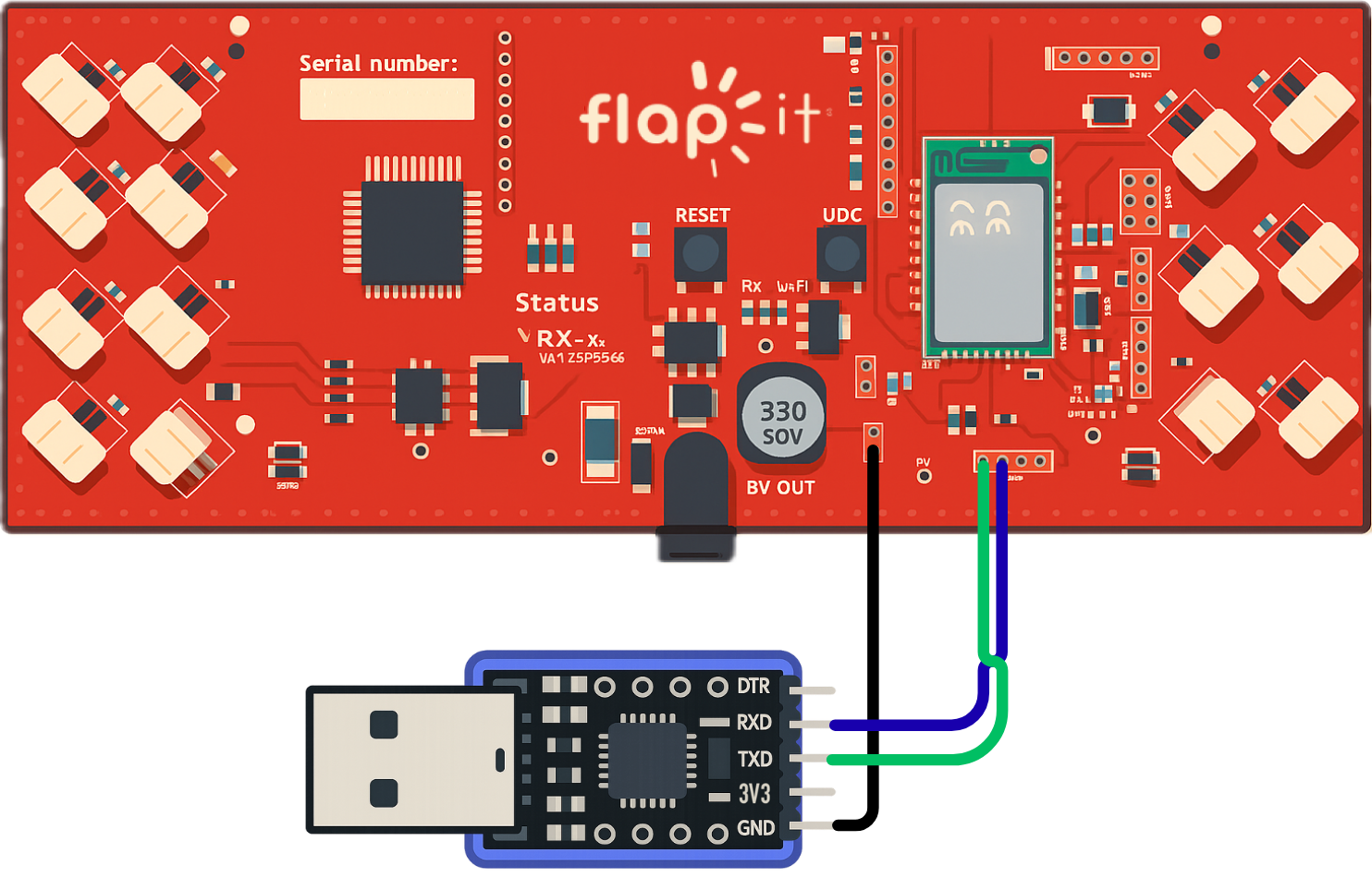 Flapit serial adapter wiring